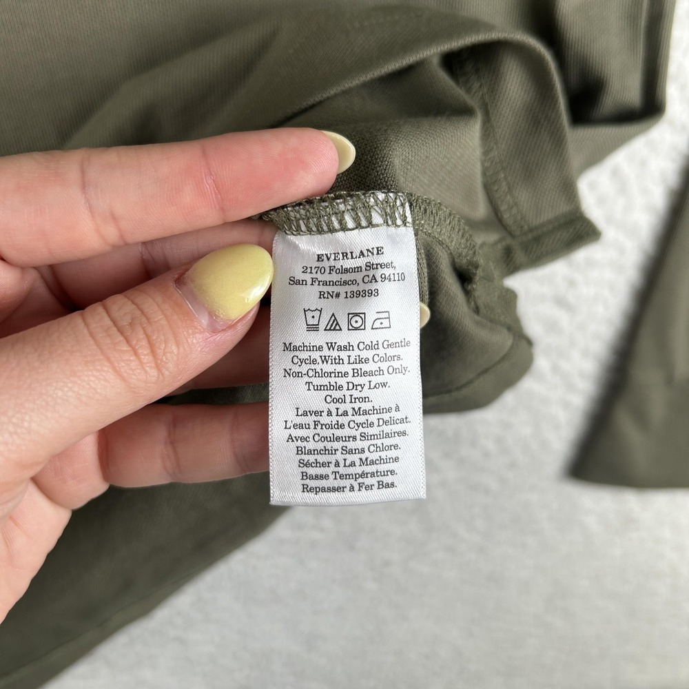 Everlane Polo Shirt Mens Large Raglan Solid Performance Stretch Long Sleeve NEW - Picture 8 of 15